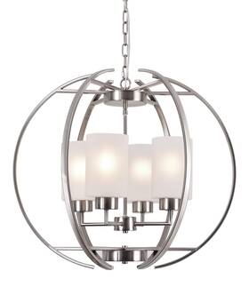 8868 Bozo 760570045916 Brushed Nickel Chandelier Dining Room Lighting Fixtures Modern Foyer 24 Inch