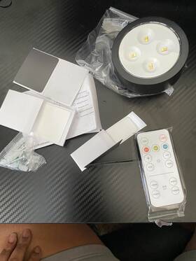 Branded 445016249273 Wireless Wall Picture Lights 3 Pack Battery Operated Led Dimmable Remote Control