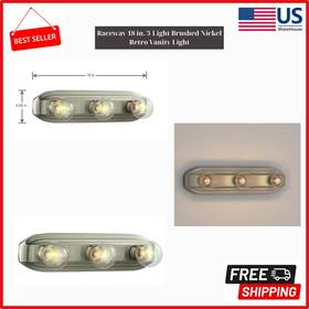 Hb2050-35 Branded Raceway 18 Inch 3-light Brushed Nickel Retro Vanity Light