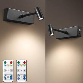 Branded01 744759045072 2 Pcs Picture Light Battery Operated Painting For Wall With Remote Black