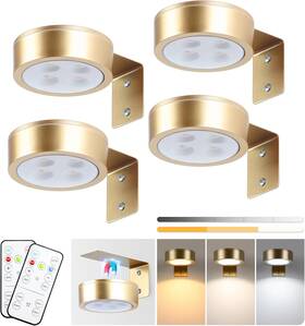 Bq3s-4j Branded01 4-pack Picture Light Battery Operated Painting Lights For Wall Magnetic Led Dis