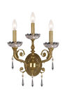 5173-ag-cl-saq Brass Aged Light 3 Empire Sconces Regal Wall Crystorama