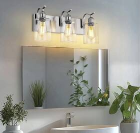 Vl01bn-3 Breakwater Bay New Brushed Silver 20 Inch Modern 3 Light Vanity Fixture/ Bathroom Lighting
