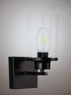 Hr-wl03001aa-11 Briignite 7.09 Inch 1-light Antique Black Wall Sconce With Clear Glass Shade
