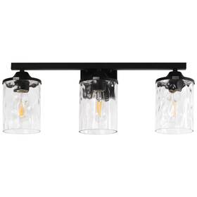 Hr-wl09901aa-11 Briignite 24 Inch 3-light Matte Black Vanity Light Clear Glass 60w Dimmable