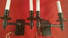 Bronze Finish Wall Candelabra Sconce Oil Pair Electric