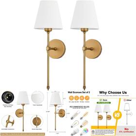 Bsmathom Wall Sconces 2 Pack Large Brushed Nickel Hardwired Bsmathom Wall Sconces 2 Pack Large Brushed Nickel Hardwired