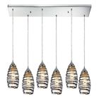 6rc-vinw Bulb Chrome 6 Twister Pendant 31338 Light Polished