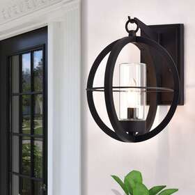 C Cattleya 792966277816 1-light Matte Black Global Cage Outdoor Wall