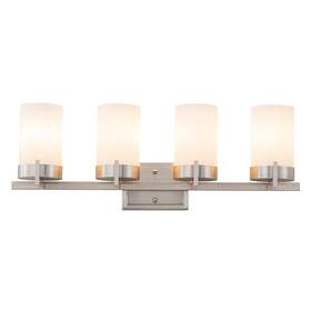 Ca2610-4w C Cattleya 4-light Satin Nickel Vanity Light With Frosted Glass Shade