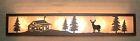 Lt260202 Cabin- Fixture- Rustic Lighting Mica Bathroom Valance Deer Wrinkle Black-white