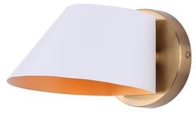 Canarm 062345505817 Daxton 5 Inch 1 Light Gold Sconce With Matte White Metal Shade