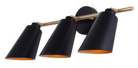 Canarm 062345515366 Rame 3-light Bathroom Vanity Light Matte Black And Gold Finish Modern