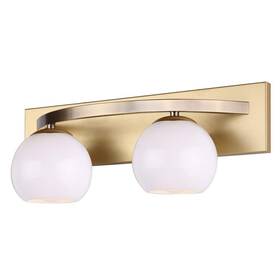 Ivl1169a02gdp Canarm Monroe 6.5 Inch 2-light Gold Vanity With Opal Glass Shade Ivl1169a02gdp Canarm Monroe 6.5 Inch 2-light Gold Vanity With Opal Glass Shade