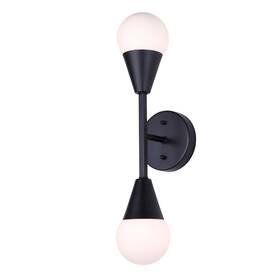 Canarm Ltd 062345492667 Arlowe 4.75-inch 2-light Wall Fixture Matte Black Flat Opal Glass 40w Type