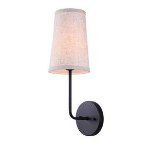 Canarm Ltd 062345494357 Oakly Wall Fixture 1-light White Fabric Shade 40w 5.5 Inch W X 16.5 H
