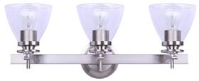 Ivl256a03bn-rg Canarm Ltd. New Yorker3light Wall Vanity Light Brushed Nickel Finish With Clear Glass Shades