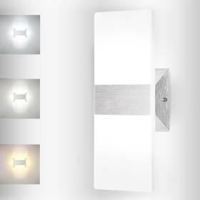 Canmeijia 768476183237 Modern Wall Sconce 12w Up Down Lamp Acrylic Led Light Fixtures Silv