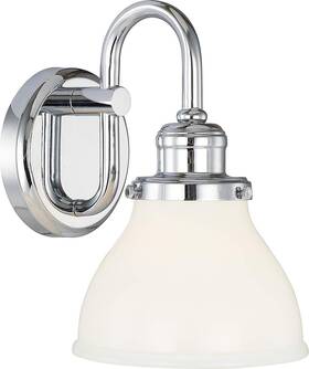8301ch-128 Capital Lighting Baxter Milk Glass Wall Sconce 1-light 100 Watt 10 Inch H X 7 W Chrome