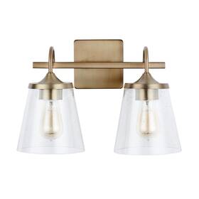 139122ad-496 Capital Lighting Fixture Company 841740150699 Mid 2-light 200 Watts 11 Inch H X 15 W Aged Brass