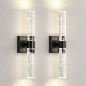 8045wl-12bk-2p-us Ccycol Black Modern Led Wall Sconce - 18 Inch Sconces Set Of Two 4000k Dimmable