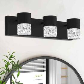 356772 Cedar Hill 19 Inch Black 3-light Dimmable Led Vanity Light