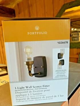 1026678 Century New Wall Lamp Sconce Brass Black Hard Wired Hallway Stairs Industrial Light