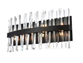 Chandeliers4less 196683001424 Wall Sconce Black Bathroom Vanity Crystal 8 Light Lighting Fixture 24 Inch