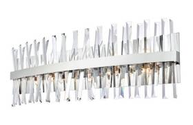 Chandeliers4less 196683001493 Bathroom Vanity Chrome And Crystal Wall Sconce 10 Light Lighting Fixture 36 Inch