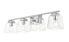 Chandeliers4less 196683008133 Wall Sconce Chrome And Glass Shades Bathroom Or Dining Room Vanity Light Fixture