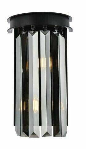 Chandeliers4less 842814115606 Wall Sconce Light Fixture Silver Shade Crystal Matte Black Bathroom Dining Room
