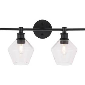Chandeliers4less 842814158894 Wall Sconce Black Bathroom Or Dining Room Clear Glass Lamp Shades Light Fixture