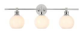 Chandeliers4less 842814159099 Wall Sconce Light Fixture Frosted Glass Shades Chrome Bathroom Dining Room 28 Inch
