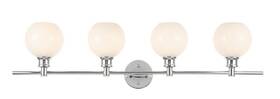 Chandeliers4less 842814159211 Glass Shades Vanity Wall Sconce Chrome Bathroom Dining Room Light Fixture 37 Inch