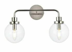 Chandeliers4less 842814181823 Wall Sconce Glass Shades Polished Nickel Bathroom Or Dining Room Light Fixture