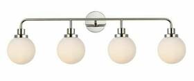 Chandeliers4less 842814181946 Glass Shades Vanity Wall Sconce Polish Nickel Bathroom Dining Room Light Fixture