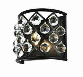 Chandeliers4less 848145014250 Wall Sconce Matte Black Crystal Dining Room Foyer Bathroom Hallway Light Fixture