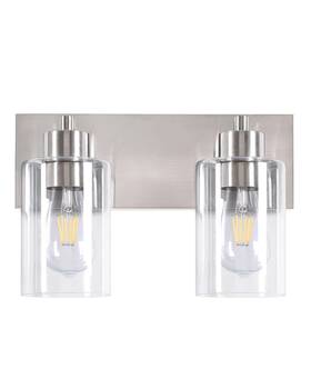 Chosenior 704417137372 Bathroom Light Fixtures 2-light Brushed Nickel Vanity Modern