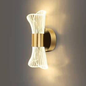 Ls250-us Chrasy Modern Led Wall Lamp Golden Color Hourglass Shaped Acrylic Sconce