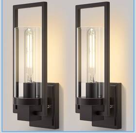 Str-wl-0016 Cinoton Black Wall Sconces Set Of 2 15 Inch Matte Mounted Lamp Hardw