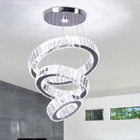 Mp004 Clairdai Crystal Chandeliers 3 Rings Ceiling Light Fixture Led Chandelier For