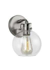 Vs24401orb Clara 6.25 In. Brushed Nickel Sconce With Clear Seeded Glass Shade