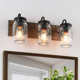 Classy Leaves 698596576162 Tclassy Bathroom Vanity Light Fixtures 3 Farmhouse Mason Jar
