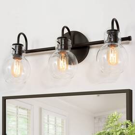 Classy Leaves 723803747735 Bathroom Light Fixtures 3-light Black Vanity Modern Farmhouse Bathroo