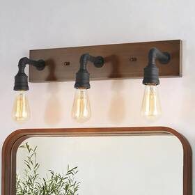 Classy Leaves 735940924047 Bathroom Light Fixtures 3-light Farmhouse Rustic Vanity Lights Wall Sconce