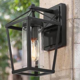 Classy Leaves 735940924207 Black Outdoor Wall Light Modern Farmhouse Exterior Mounted Sconce Wate