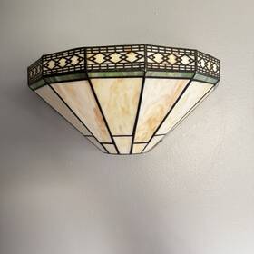 B3284bu-bk Claxy Tiffany Wall Light Fixture12 Wide Stained Glass Sconce Antique Vintage Mission