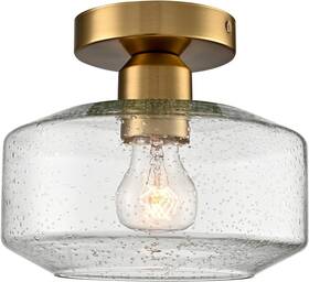 B7308cu-j-qp Claxy Modern Semi Flush Mount Ceiling Light With Seeded Glass Shade For Hallway