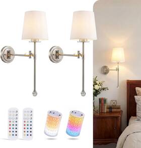 Cloudybay Lighting Supply 313022076008 10000mah Battery Operated Wall Sconces Up To 100 Hours With Rechargeable Rgb Dim
