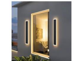 604-100 Coinmit 39.4in Outdoor Led Wall Sconce Ip65 Black 36w 3000k Warm Porch Light